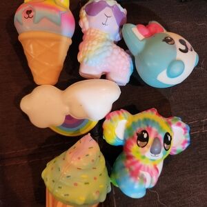 Colorful Animal and Ice Cream Squishy Toy Set